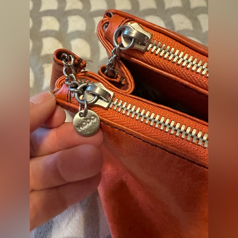 HOBO Salina Russet Orange Leather Satchel / Shoulder Bag - Picture 4 of 14
